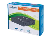 Manhattan 1080P Hdmi Over Ip Extender Kit, Extends 1080P Signal Up To 120M With A Network Switch And Single Ethernet Cable, Ir Support, Black, Three Year Warranty, Box - Sändare Och Mottagare - Video/Ljud/Infraröd Förlängare - Hdmi - Upp Till 120 M