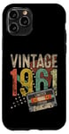 Coque pour iPhone 11 Pro Vintage 1961 64e anniversaire cadeaux pour hommes femmes 64 ans