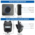 Driveway Alarm Long Range 120 Degree Detection Solar Powered Driveway Motion