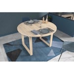 Table a manger extensible - betty - Ronde - Décor chene - 4 / 6 personnes - 120 / 155 x 120 x 75 cm Parisot