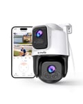 Tenda Caméra extérieure WiFi 3MP+3MP, Double Objectif, 360° PTZ, Audio bidirectionnel, Vision Nocturne 30m, détection Personnes/véhicules, Suivi Auto, alertes vocales personnalisées, CH9.