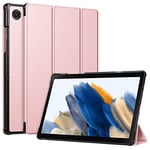 FINTIE Coque pour Samsung Galaxy Tab A8 10.5 Pouces 2021 (SM-X200 / X205 / X207) - Étui Fin Léger Piable Housse Arrière Rigide Cover Veille/Réveil Auto, Or Rose