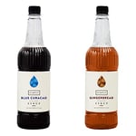 Simply Blue Curacao Syrup, Vegan & Nut Free Flavoured Syrup for Coffee, Cocktails & Baking (1 litre) & Ginger Bread Syrup 1 litre