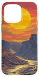 Coque pour iPhone 14 Pro Max Grand Canyon At Dawn Vintage Paysage graphique