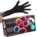 FRAMAR Black Nitrile Gloves Small – Black Disposable Gloves Small, Black Gloves Disposable Small, Non Latex Gloves Small, Latex Free Gloves Small, Hair Dye Gloves Work, Black Rubber Gloves – 100 Pack