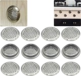 12 pièces 53mm Grille de Ventilation INOX Maille Ronde Respiration |pour Cuisine Meubles bouche aération inox |pour armoire placard Air évacué Grille d'évacuation Ventilation