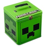 Minecraft Boite a Biscuit Metal pour Enfants et Ado, 18 x 18cm Boîte Conservation Alimentaire