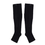 FEIGER Fashion Nylon Zipper Compression Sock Leg Knee Support Open Toe Preventing Varicose Veins Stretch Socks Compression Stockings (Color : 01, Size : S M)