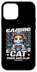 Coque pour iPhone 12 mini Paws And Play Jeu vidéo chat pour hommes, garçons, femmes, enfants