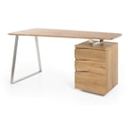 Bureau 3 tiroirs en bois massif chêne clair - BU16011