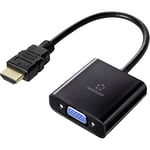 Renkforce Câble Adaptateur HDMI/VGA Fiche mâle HDMI-A, Prise Femelle VGA 15 pôles 0.15 m Noir RF-4531578 Blindage dou