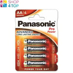 4 PILES PANASONIC ALCALINES PRO POWER AA LR06 BLISTER 1.5V AM3 MN1500 NEUVES