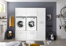 Armoire À Lave-Linge Sèche-Linge Armoire Haute 185 Cm Blanche Clara Respekta