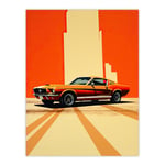 Wall Cracks Orange Sports Motor Car Living Room Wall Art Print