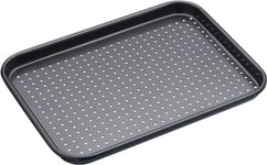 MasterClass KCMCCB54 Crusty Bake Perforated Baking Tray with PFOA Non Stick, Robust 1 mm Carbon Steel, 24 x 18 cm, Grey