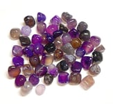 Lot de 50 perles en agate semi-précieuses de 9 mm à 15 mm - Pierres roulées - Pierre semi-précieuse pour jeu de pierres précieuses pour la chasse au trésor et la décoration (violet violet)