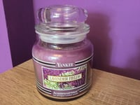 Rare Yankee Candle, Lavender Fields 14.5 Oz Jar, Black Band, Deerfield.