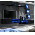 Ensemble Meuble TV "Switch XXIV" 250cm Noir & Gris