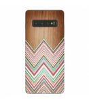 Coque Galaxy S10e effet Bois Chevron multicolor Aztec ethnique