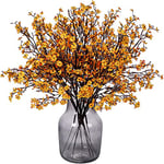 Momkids N/A – Lot de 6 Fleurs artificielles d'haleine de bébé en Soie européenne pour décoration de fête de Mariage, décoration de Bouquets, Toucher réel, Bricolage de Maison, Jardin (Orange)