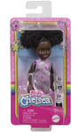 Barbie 6.3" Chelsea Small Doll Purple Floral Dress Space Buns Toy New with Box