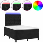 Cadre de lit led avec sommier tête de lit matelas 120 x 200 cm tissu velours noir TDL0209281