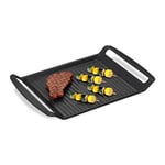 Relaxdays 10031495 grillplatte Grill Plate, Gas & Electric Cooker, Griddle for Meat, Vegetables & Fish, Non-Stick, WXD 23 x 26 cm, Anthracite, Aluminium