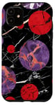 Coque pour iPhone 11 Violet Abstrait Pois avec Bizarre Rouge Noir Naturel