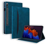 JIan Ying Case for Samsung Galaxy Tab S7+/S7 Plus SM-T970/T975/T976(NOT fit tab S7) Slim Lightweight Business Elegant Protector Cover Blue