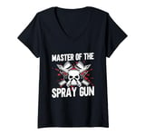 Womens Master of the Spray Gun Painter V-Neck T-Shirt