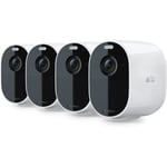 Caméra de surveillance Arlo Essential Spotlight - Pack de 4 sans fil - Blanc - 1080p - Batterie 6 mois