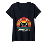 Womens LEVEL 07 COMPLETE Retro Video Game V-Neck T-Shirt