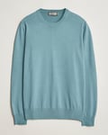 Canali Cotton Crew Neck Pullover Teal