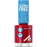 Manhattan Smink Naglar Clean & Free Nail Lacquer 156 Poppy Pop Red 8 ml ()