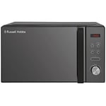 Russell Hobbs RHM2076B Micro-ondes solo numérique 20 litres 800 W noir avec 5 niveaux de puissance, dégivrage automatique, 8 menus de cuisson automatique, horloge et minuterie, nettoyage facile