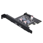 2-porttinen Type-c Special Riser Card Pcie Converter Pci-e X1 to Type-c sovitinkortti