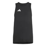 adidas Boys Junior Adizero Team Singlet T-Shirt, 7-8 Years Black/White