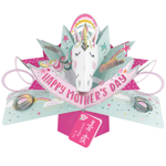 Happy Mother's Day To A Special Step-Mum Unicorn Pop Up Card 3D Greeting Cards