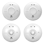 2 x FireAngel SW1-PF-T Mains Optical Smoke Alarms+ 2 x HW1-PF-T Mains Heat Alarm