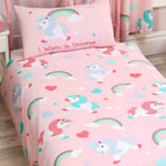 I BELIEVE IN UNICORNS JUNIOR TODDLER DUVET COVER SET RAINBOW GIRLS