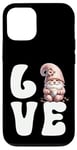 Coque pour iPhone 12/12 Pro Pink Gnome With Grandma Coffee Mug For Women Who Love Coffee