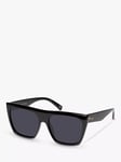 Le Specs L5000185 Women's The Thirst D-Frame Sunglasses, Black/Grey