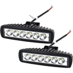 2 x 6\" 18W LED-arbetsljusramp Spot Off Road Truck SUV 4WD Dimljus (2x18 FGB-Spot)"