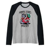 Krampus Desires Misery Christmas Raglan Baseball Tee