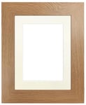 FRAMES BY POST Metro Oak Photo Picture Poster Frame with Ivory Mount Plastic Glass 50 x 70cm For Pic Size 24" x 16"