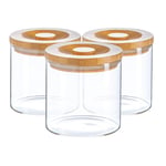 Scandi Storage Jar with Wooden Lid 550ml Pack of 3