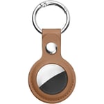 Brun)Ainiv AirTag Étuis de Protection en Cuir, AirTag Porte Clé, Étui Anti-Rayures Portable pour AirTags, Housse de Protection AirTag Key Finder pour