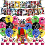 Power Rangers temafestdekoration set, inklusive banderoll, cupcake-toppers, ballongkit (FMY)