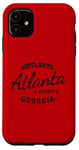 Coque pour iPhone 11 Vintage Retro Love Atlanta Georgia Hotlanta USA Noir