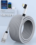 Câble Chargeur Pour Iphone 5m/16ft Certifié Apple Mfi Cable Lightning Chargeur Longue Tressé Nylon Iphone Câble Pour Iphone 14/14pro/13/12/11/Xr/Xs Max/X/8/8 Plus/7/7 Plus/6/6s/Plus/Se/5 Ipad Air 2